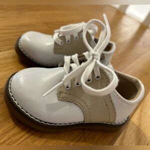 Boys Footmates Saddle Shoes, Tan & White, Size 3